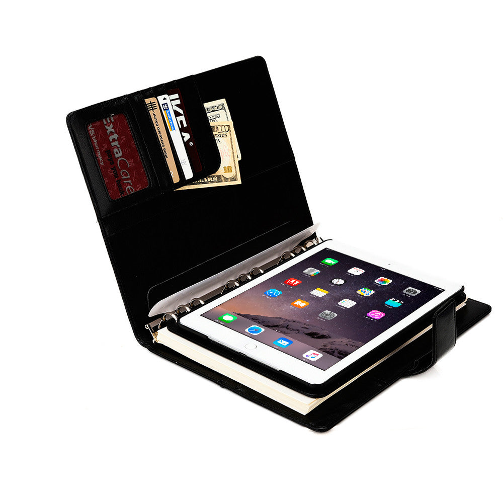 Executive Organizer Portfolio for 9.7 inch iPad Pro and A4 Notepad, Size: Galaxy Tab S4/ Tab S5e/ Tab S6 10.5, Black