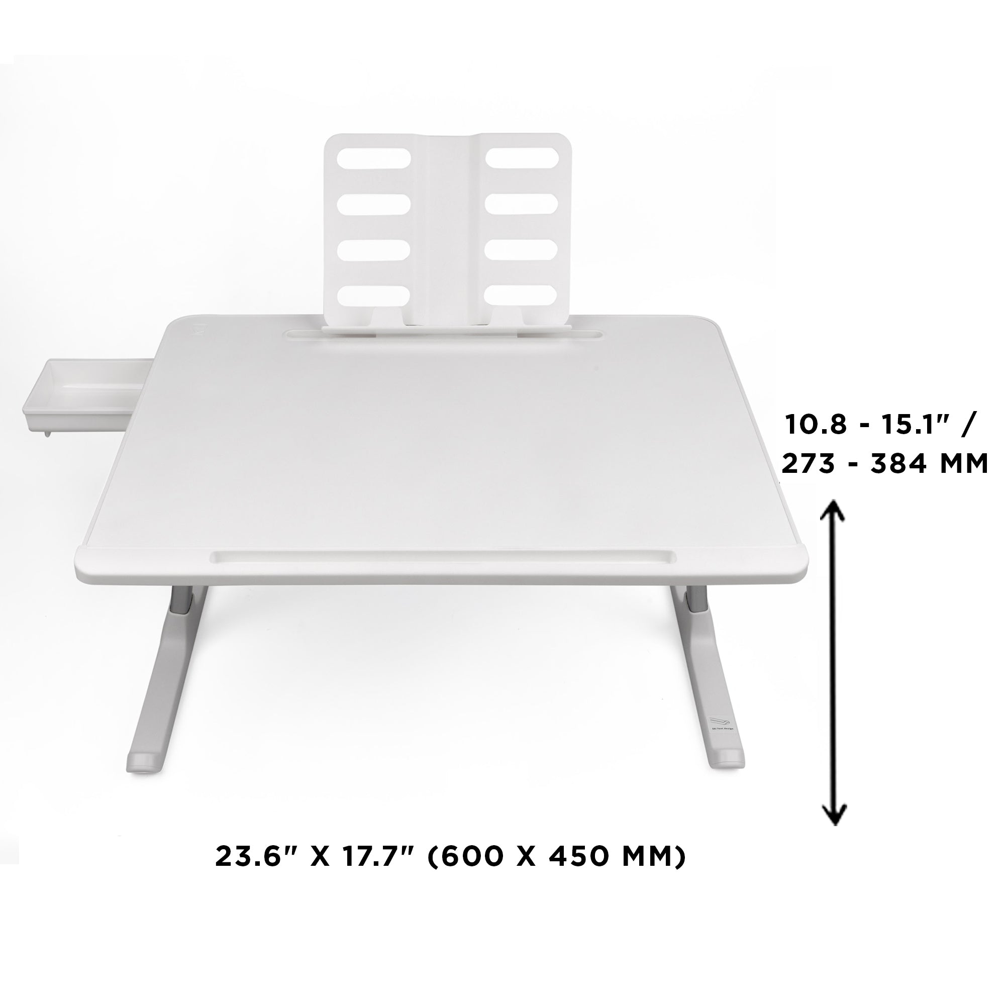 Tilt-a-Table Portable Height Adjustable TV Tray/Laptop Table, White